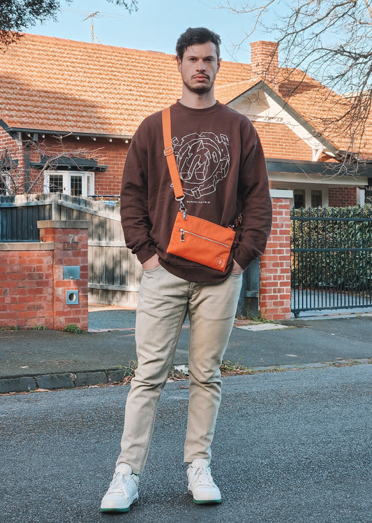 Small orange crossbody bag for every day use