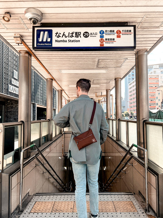 Styling a mens brown bag 