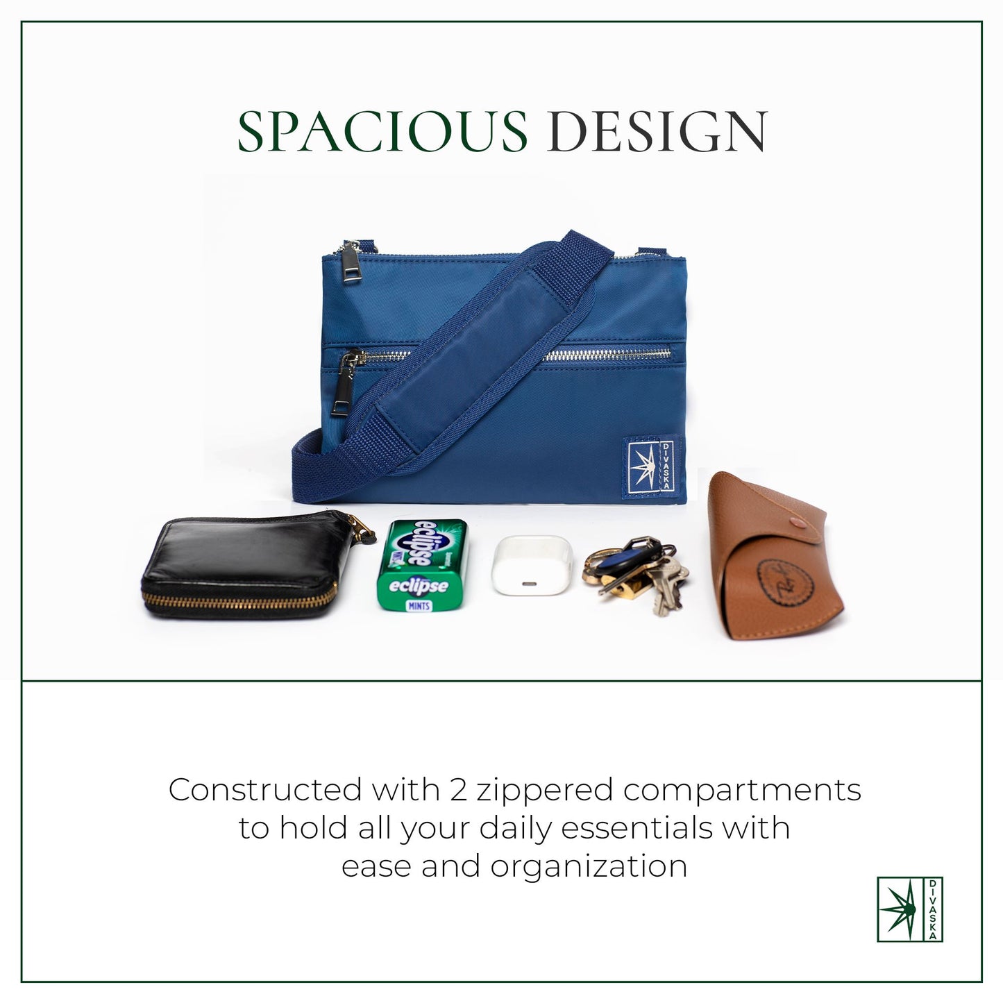 Unit 001 - Royal Blue Messenger Bags DIVASKA 